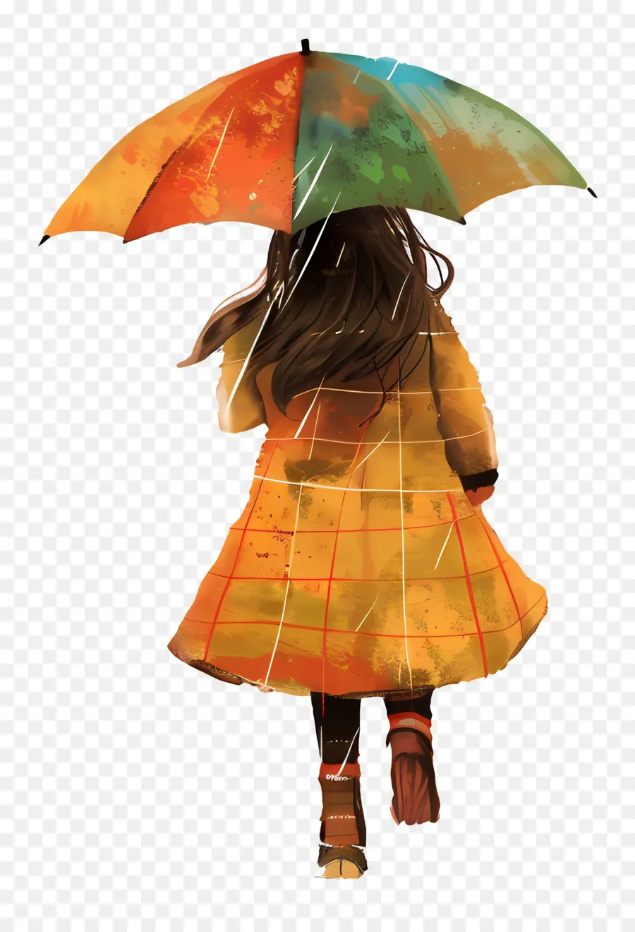 Menina Com Guarda Chuva，Chuva PNG