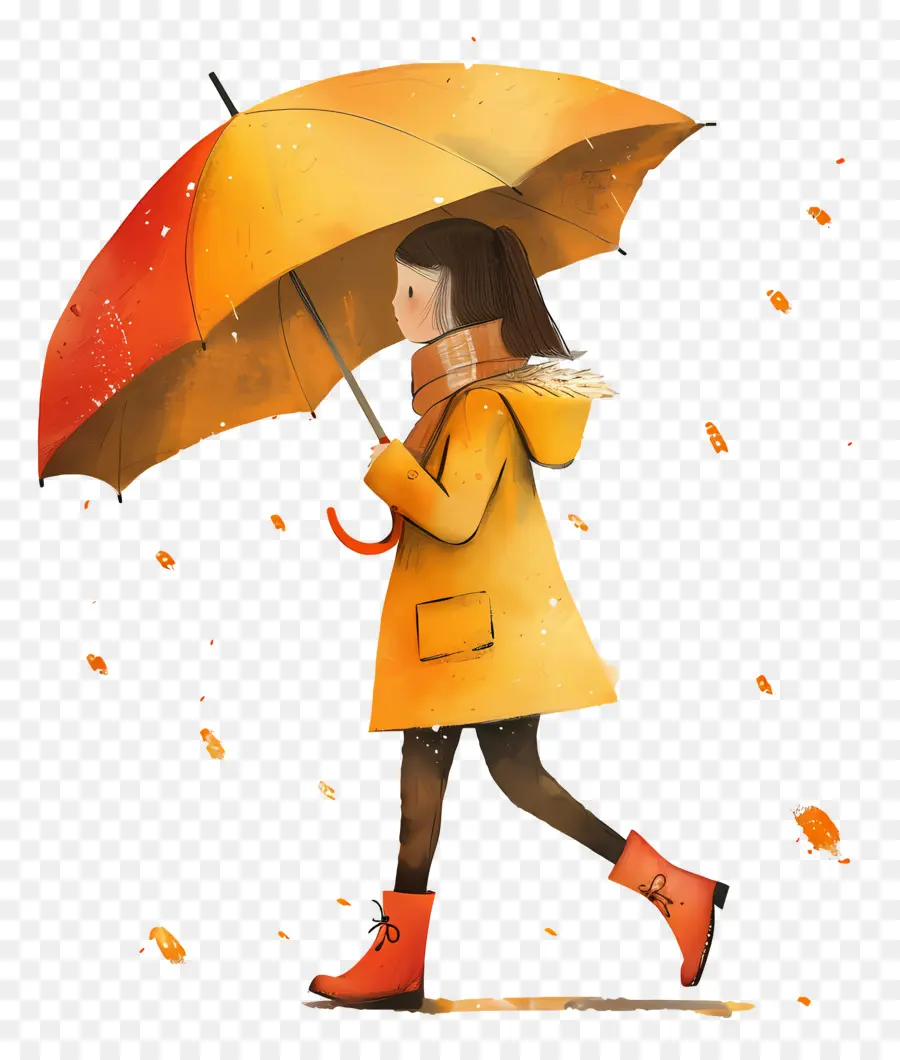 Menina Com Guarda Chuva，Chuva PNG