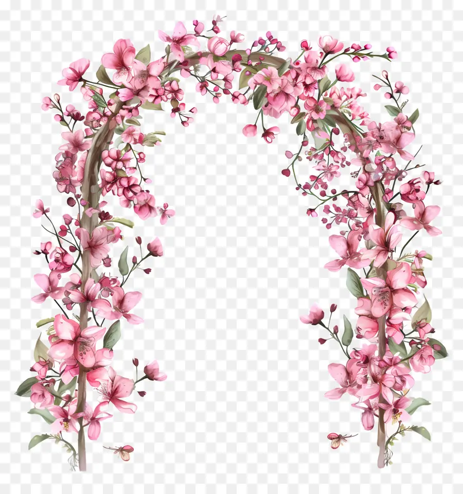 Arco De Flor Rosa，Florescer PNG