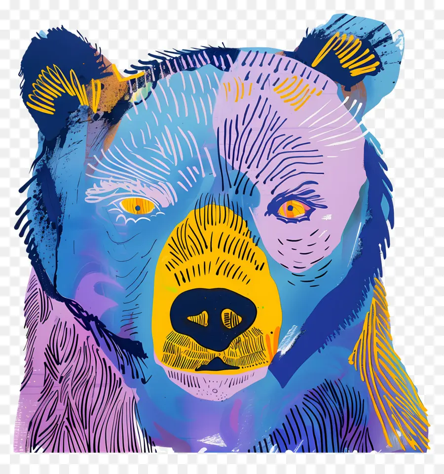 Urso Azul，Urso Colorido PNG