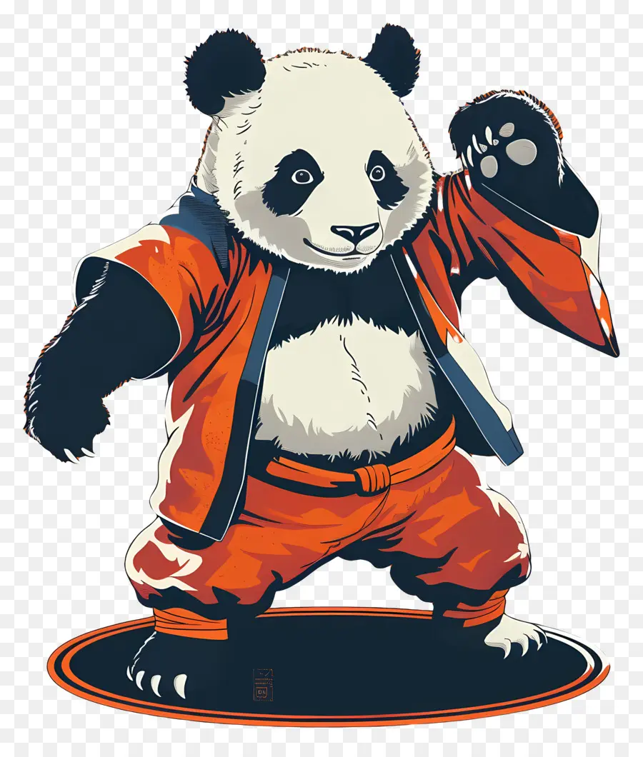 Panda，Panda Em Roupa De Artes Marciais PNG