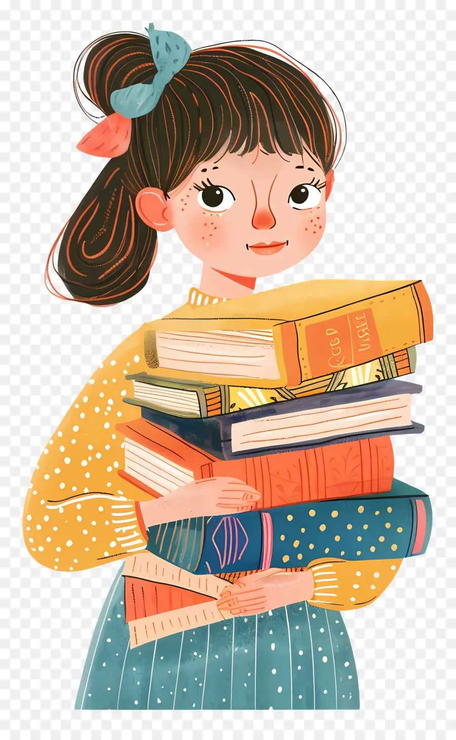 Menina Segurando Livros，Menina Com Livros PNG