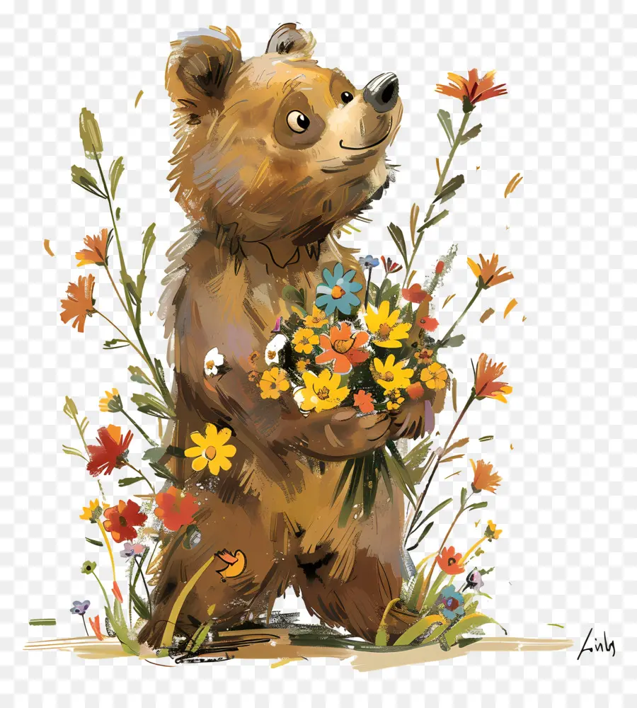 Urso，Flores PNG