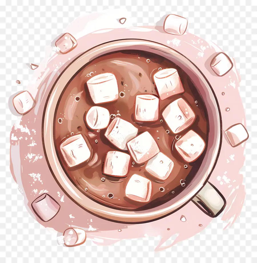 Chocolate Quente Com Marshmallows，Chocolate Quente Com Marshmallow PNG