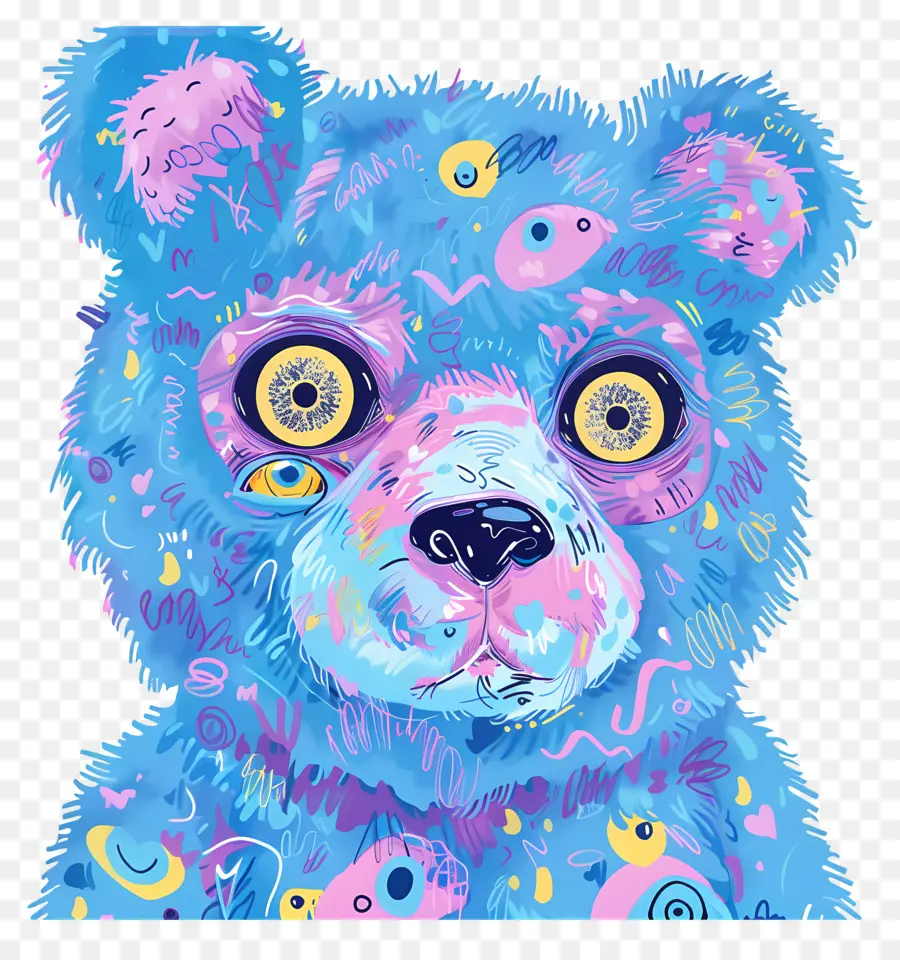 Urso Azul，Colorido PNG