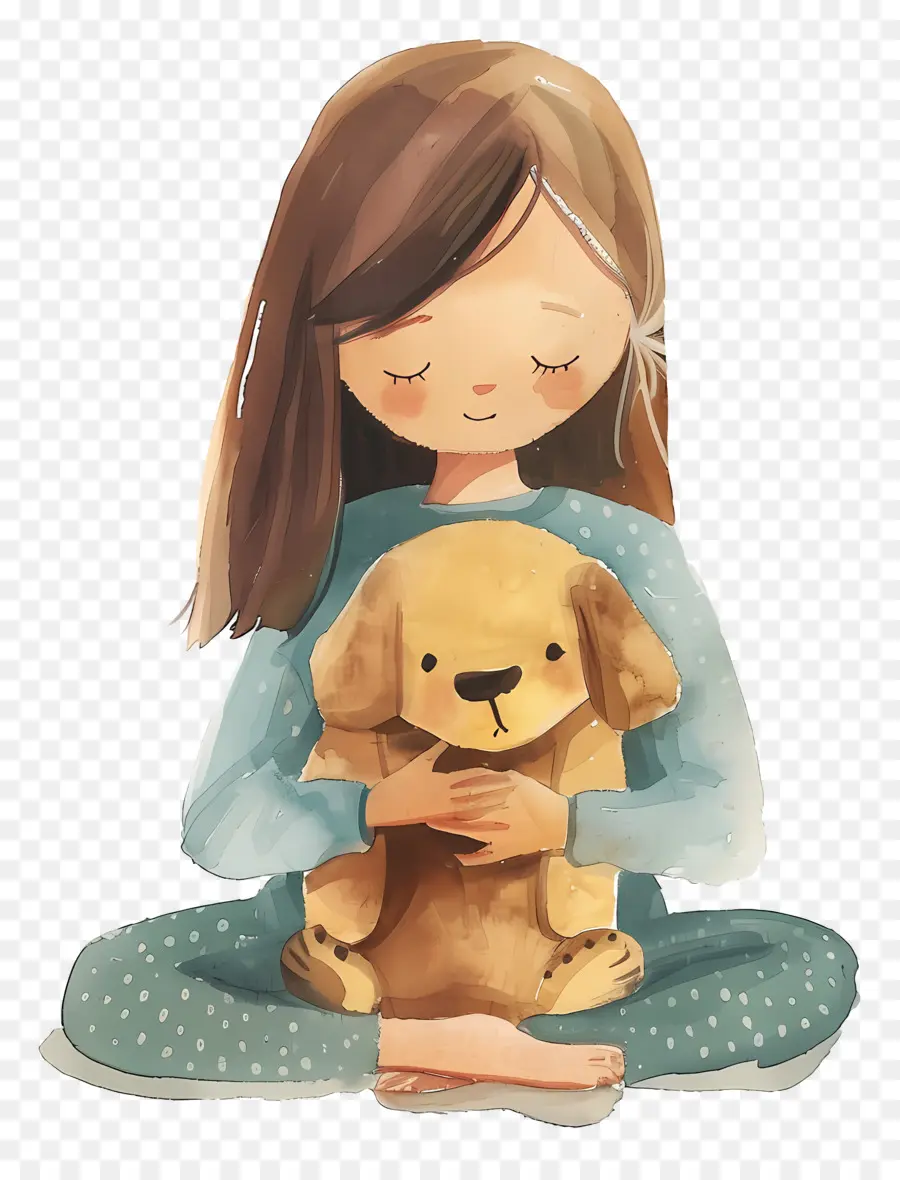 Menina Com Cachorro，Menina Com Cachorro De Pelúcia PNG