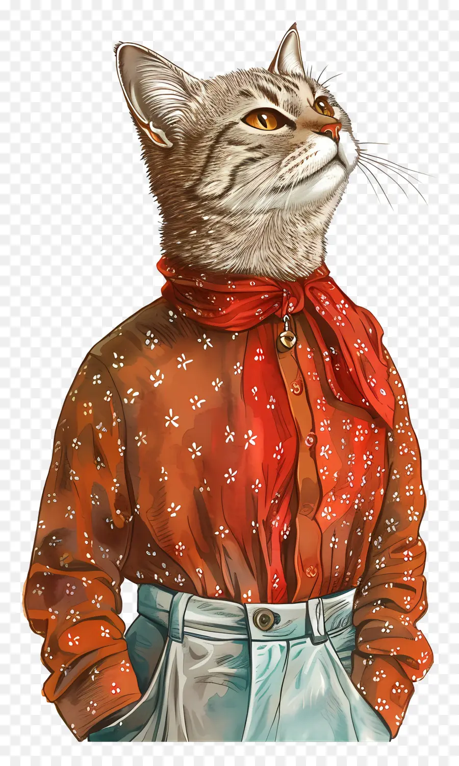 Gato De Desenho Animado，Gato Em Roupas PNG