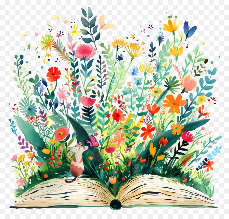 Livro Aberto，Livro Com Flores PNG