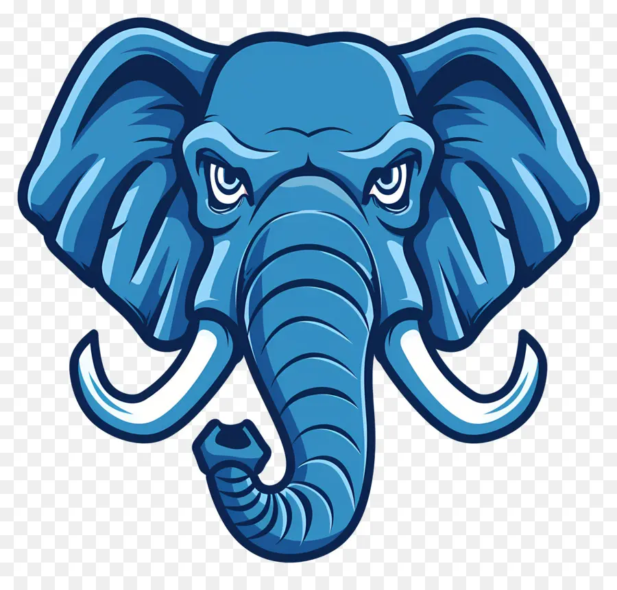 Elefante Azul，Cabeça De Elefante PNG