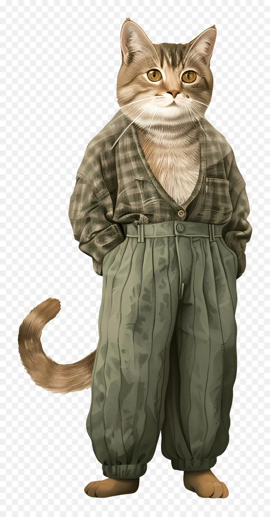 Gato De Desenho Animado，Gato De Camisa Verde PNG