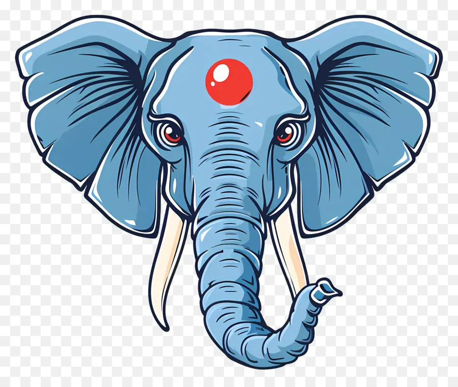 Elefante Azul，Cabeça De Elefante PNG