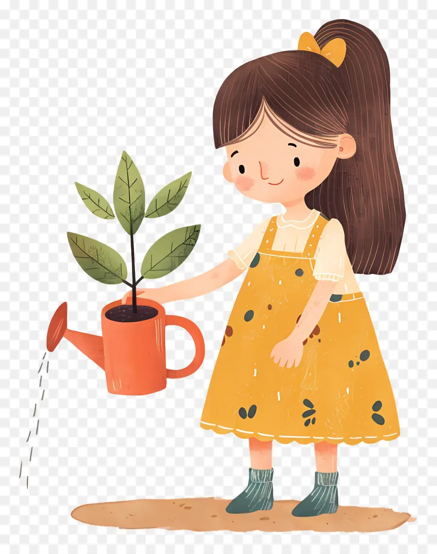 Menina Regando Planta，Planta De Rega Para Menina PNG