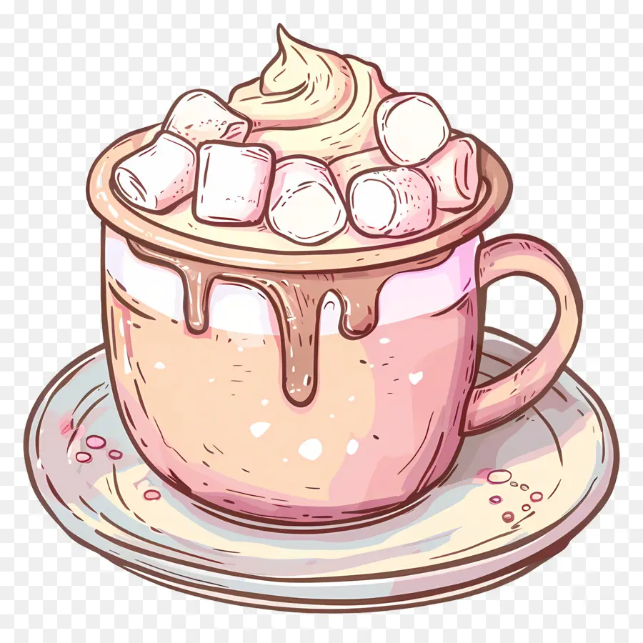 Chocolate Quente Com Marshmallows，Xícara PNG