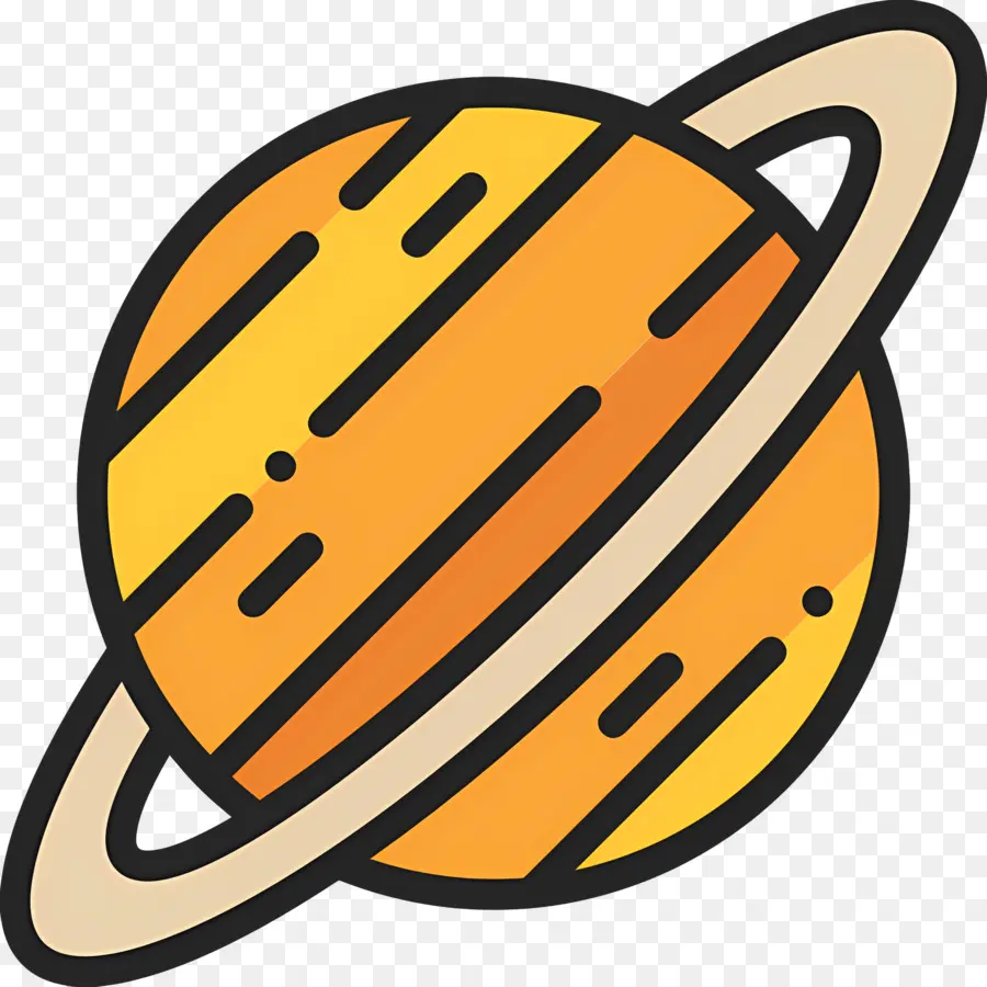 Planetas，Planeta Laranja Com Anéis PNG