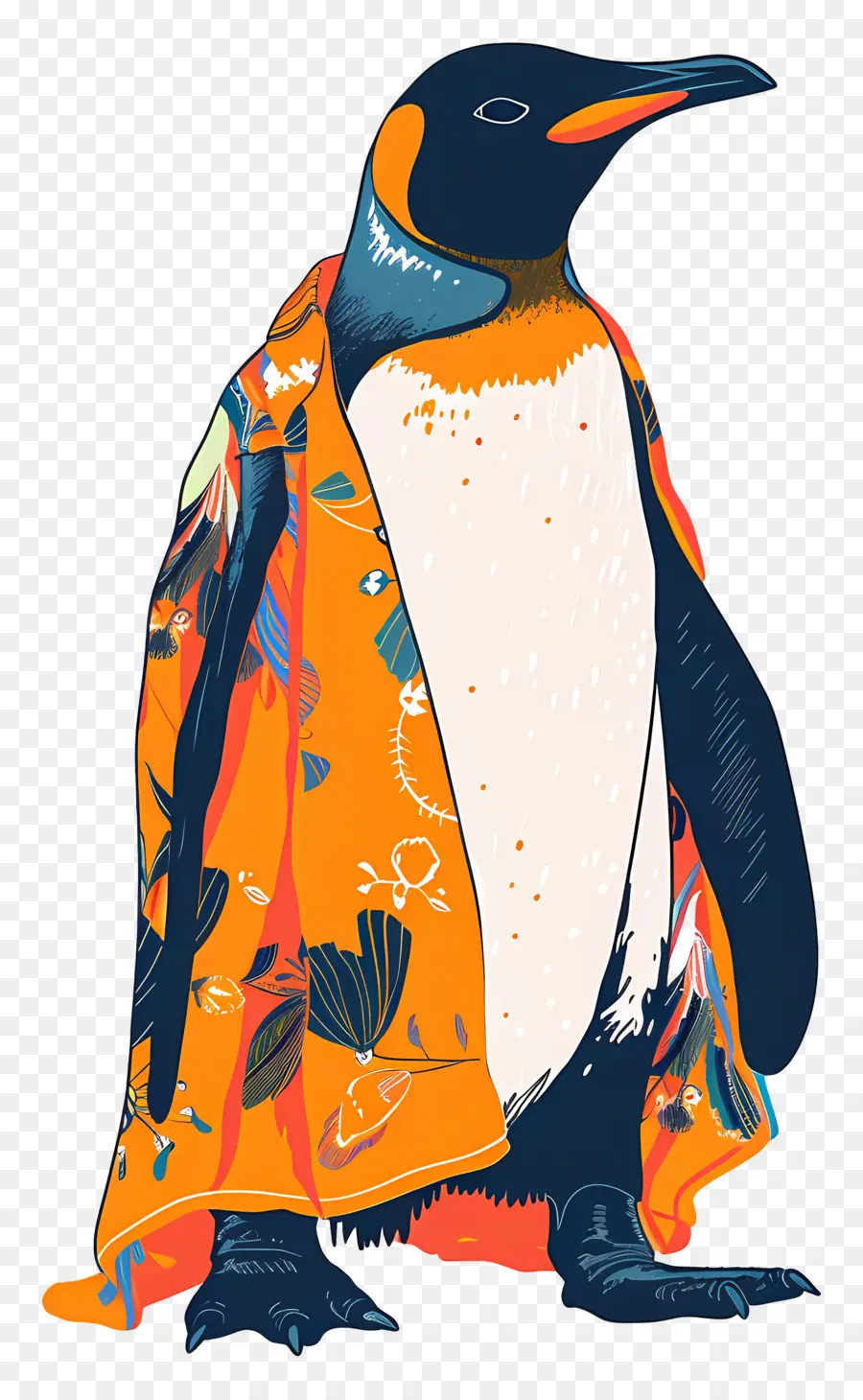 Penguin，Pinguim Em Capa Laranja PNG