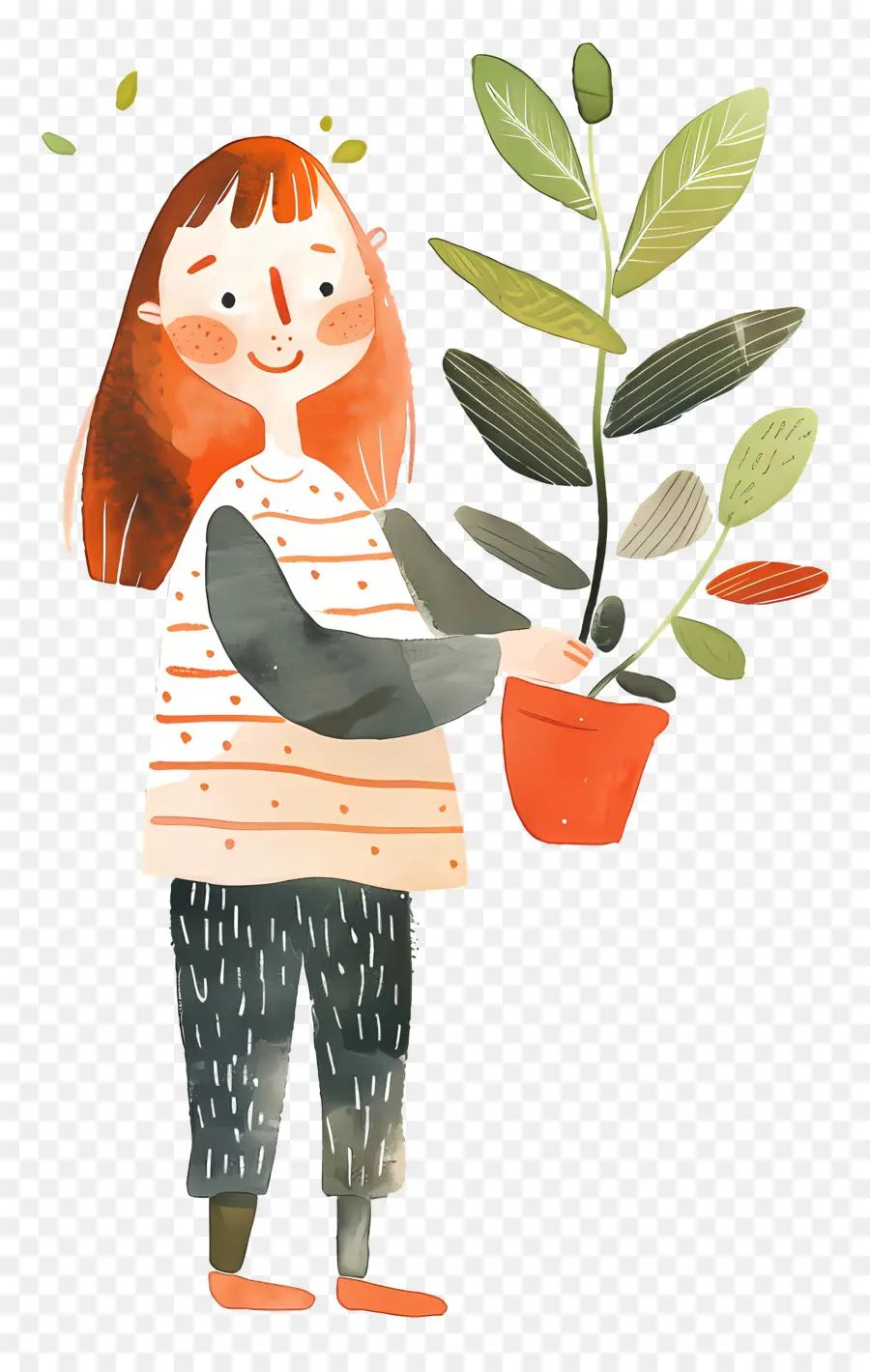 Menina Com Planta，Garota PNG