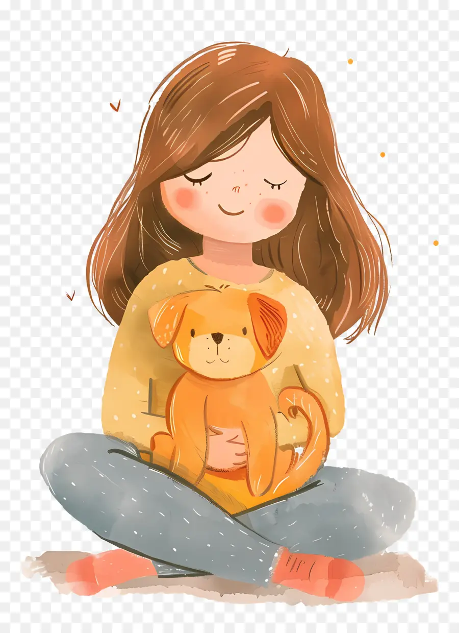 Menina Com Cachorro，Menina Com Cachorro De Pelúcia PNG