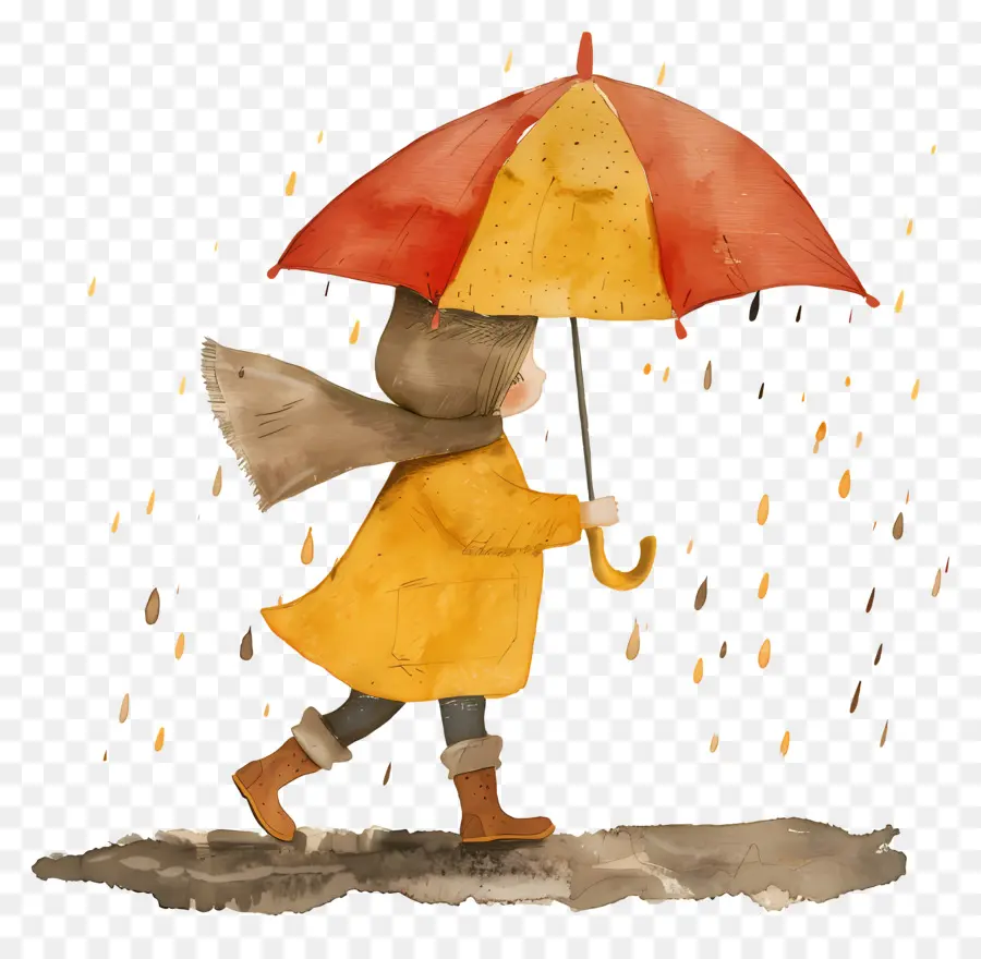 Menina Com Guarda Chuva，Chuva PNG