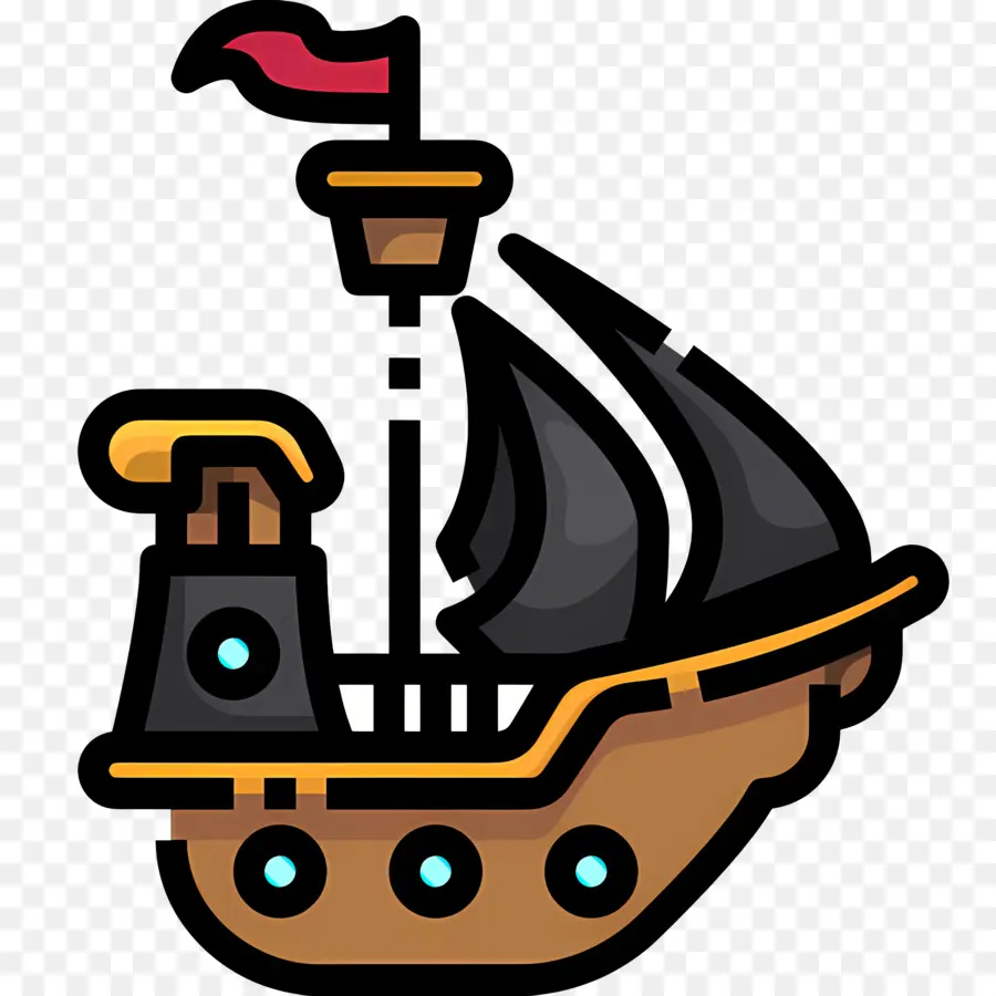 Barco Pirata，Navio Pirata De Desenho Animado PNG