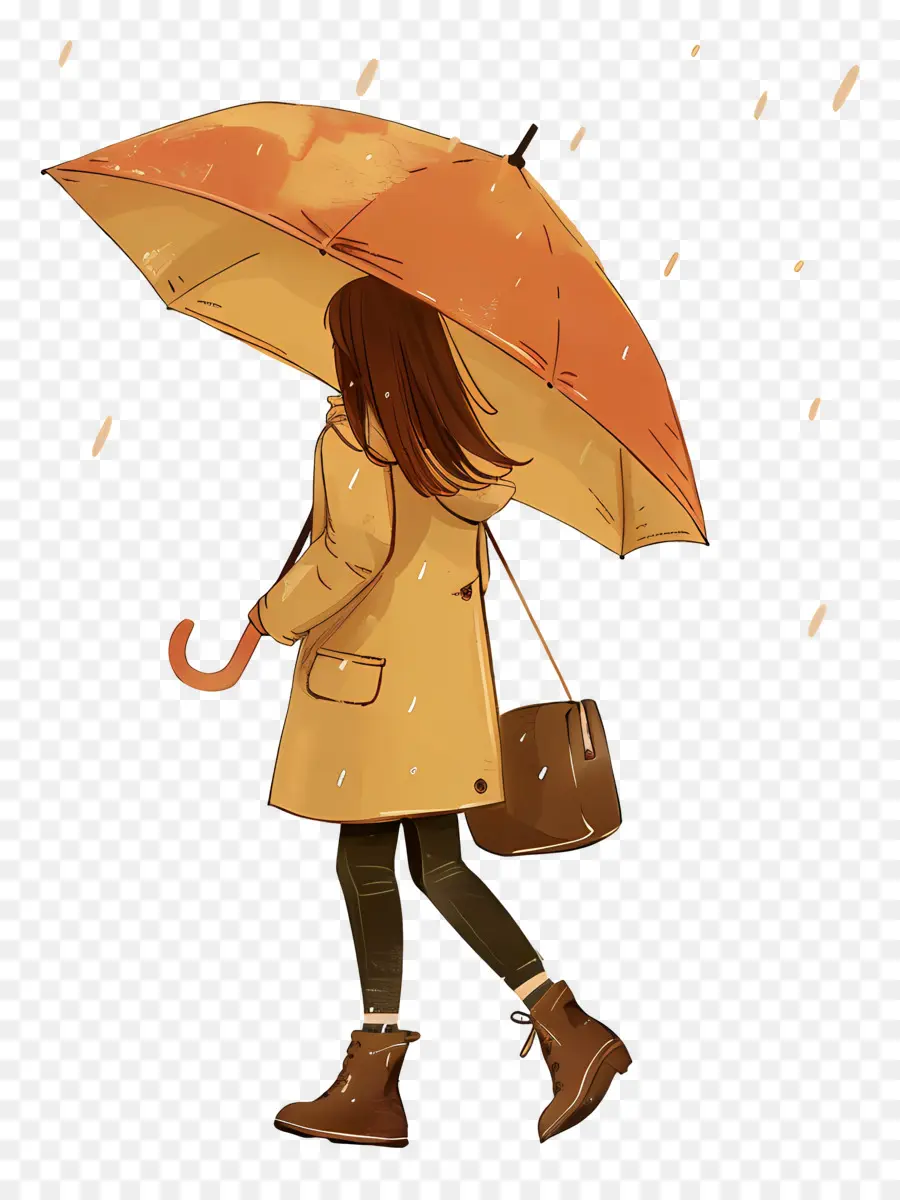 Menina Com Guarda Chuva，Chuva PNG