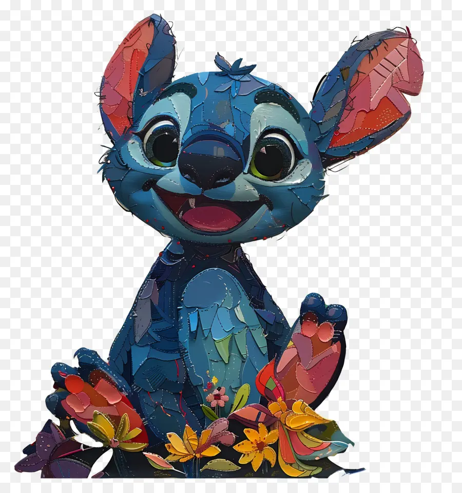 Stitch，Caráter De Desenho Animado Azul PNG