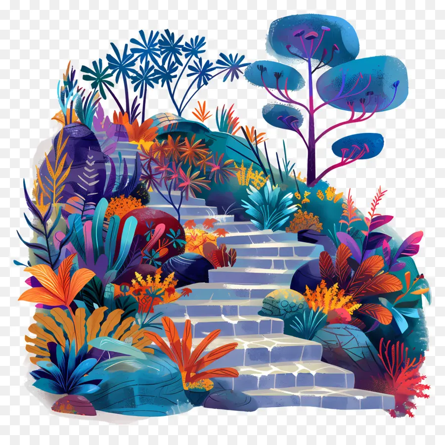 Caminho De Jardim，Jardim Colorido PNG