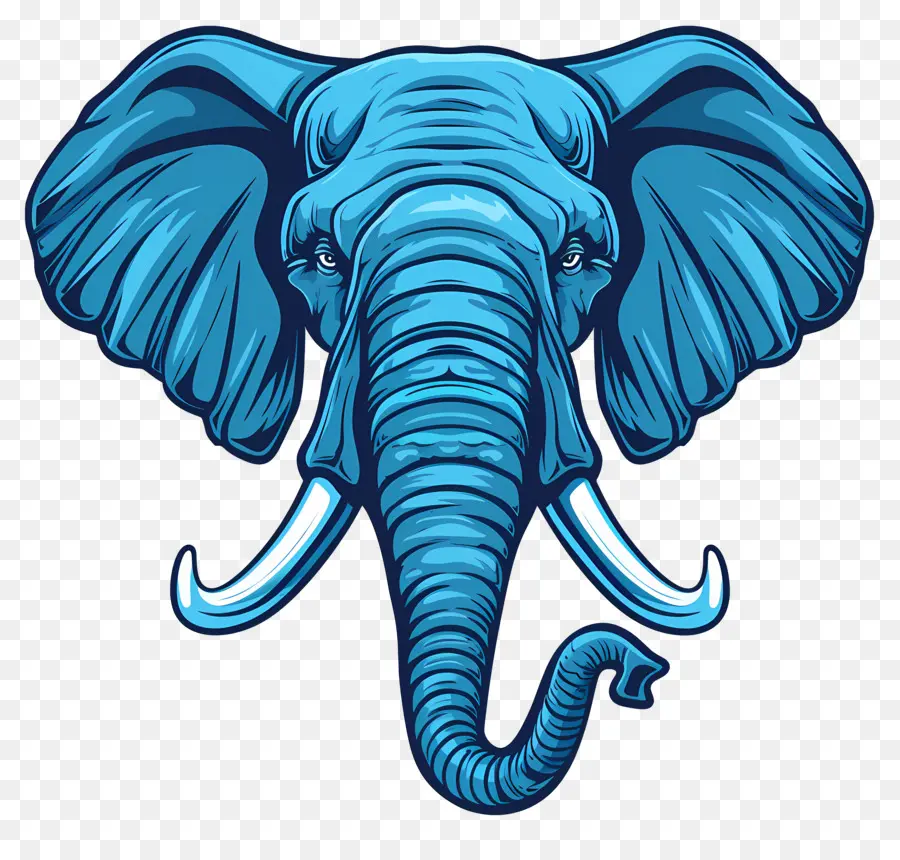 Elefante Azul，Cabeça De Elefante PNG