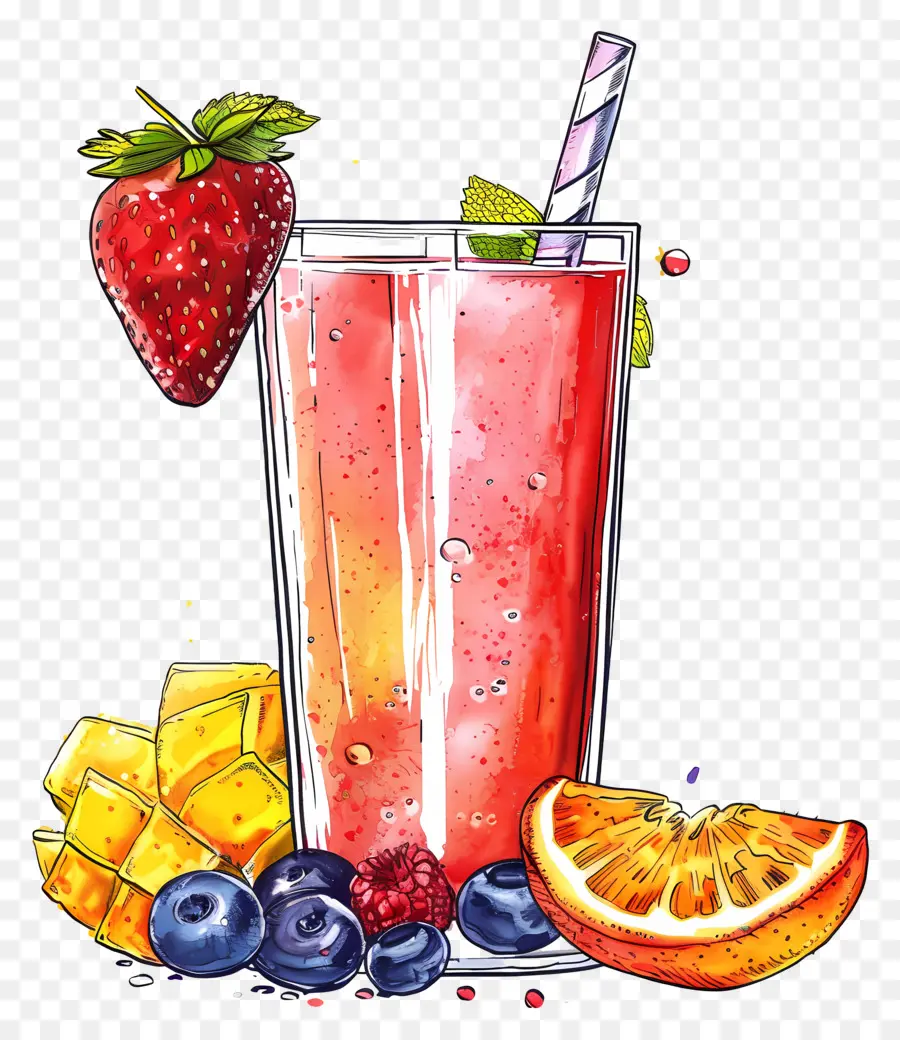 Batido，Batido De Frutas Vermelhas PNG