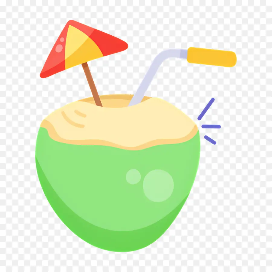 Bebida De Coco，Bebida De Coco Com Guarda Chuva PNG