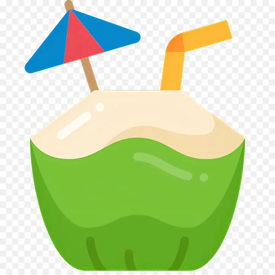 Bebida De Coco，Bebida De Coco Com Guarda Chuva PNG