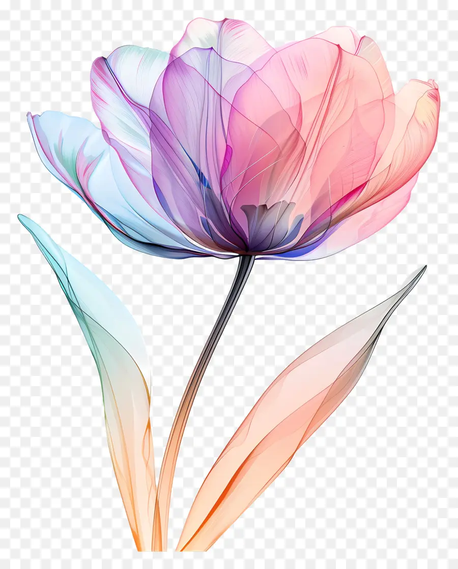 Tulip Flor，Flores Coloridas PNG