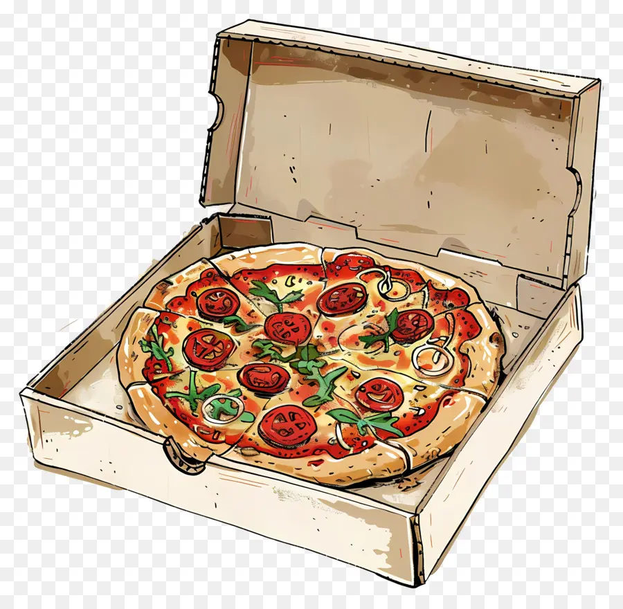 Pizza Na Caixa，Pizza PNG