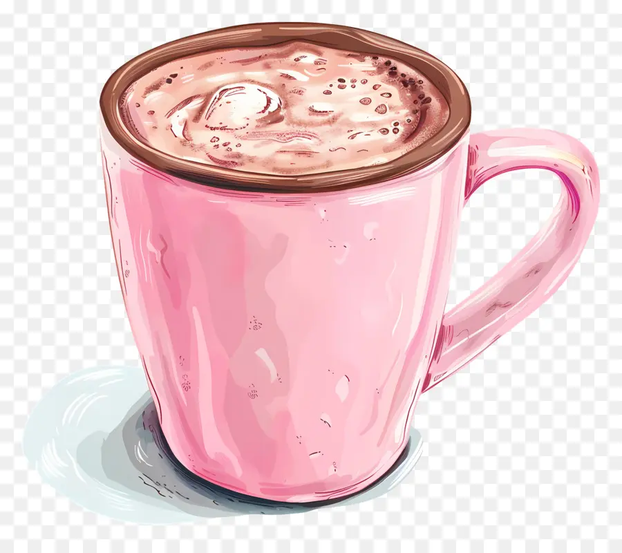 Caneca De Café Rosa，Chocolate Quente PNG