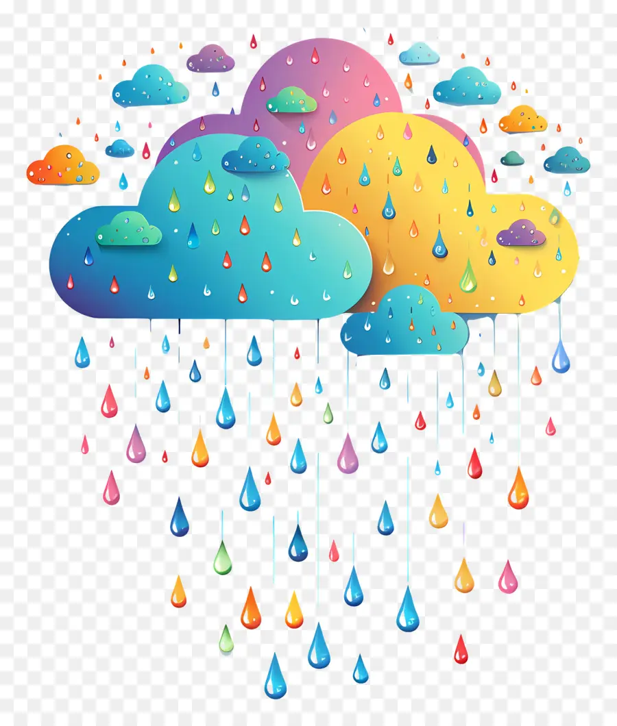 Gota De Chuva，Colorido Nuvens PNG