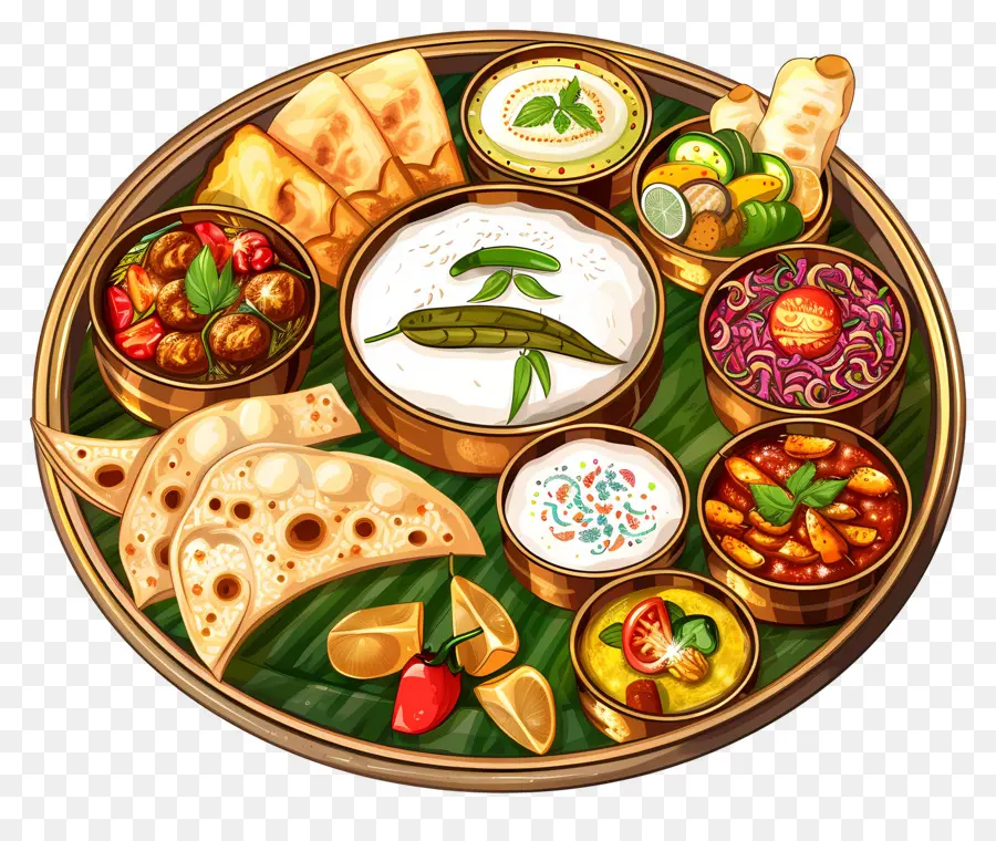 Platter Indiano Thali，Thali Indiano PNG