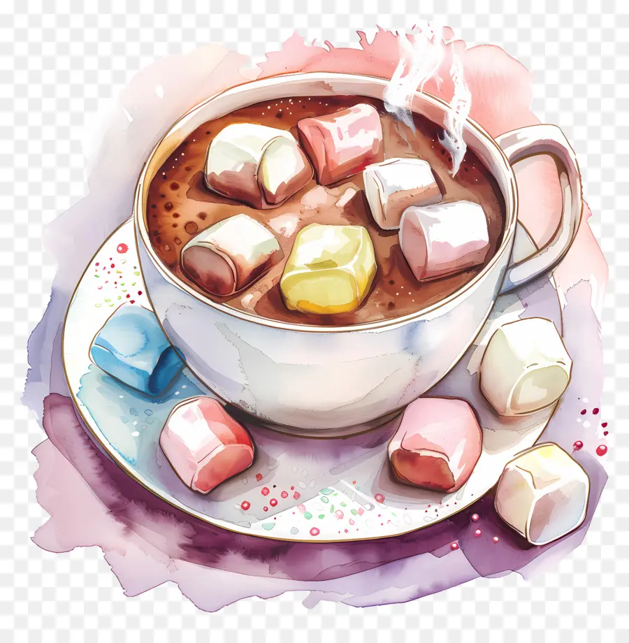 Chocolate Quente Com Marshmallows，Chocolate Quente Com Marshmallow PNG