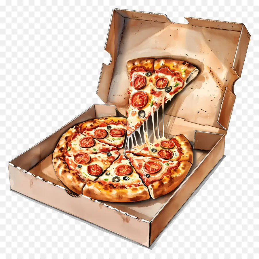 Pizza Na Caixa，Pizza PNG