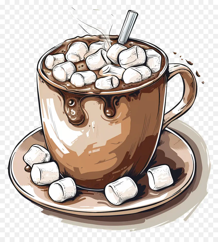 Chocolate Quente Com Marshmallows，Chocolate Quente PNG