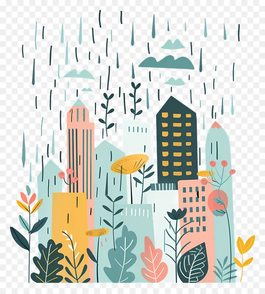 Paisagem Urbana De Chuva，Paisagem Urbana PNG