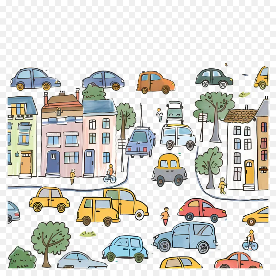 Carros Na Cidade，Paisagem Urbana PNG