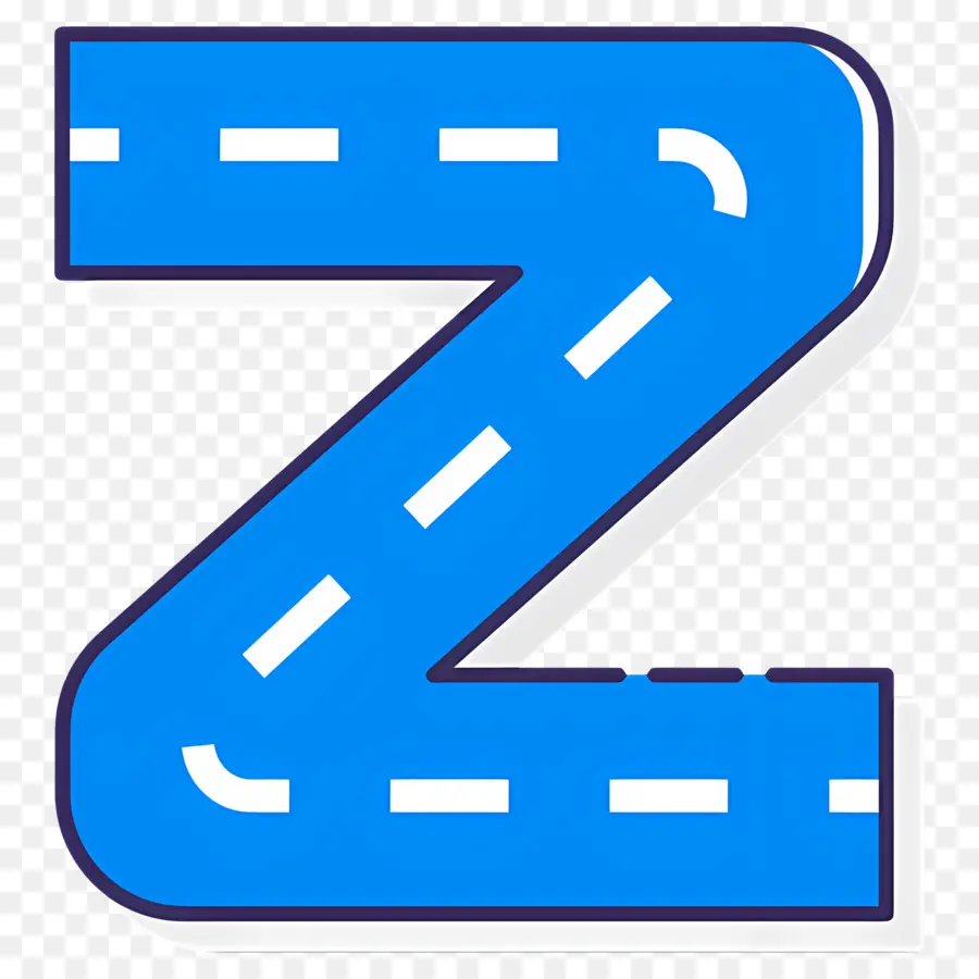 A Curva Da Estrada，Carta De Estrada Azul Z PNG