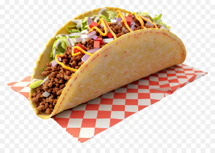 Taco，Taco Com Coberturas PNG