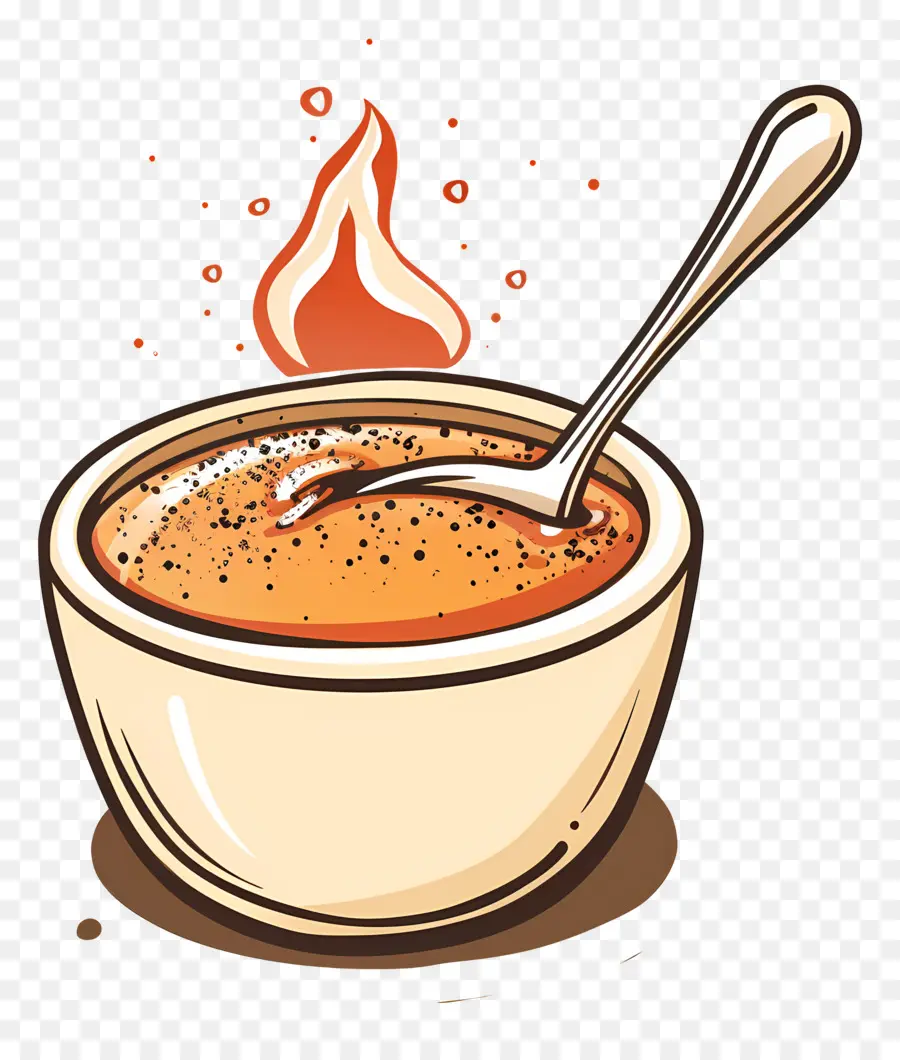 Creme Brulée，Sopa Picante PNG