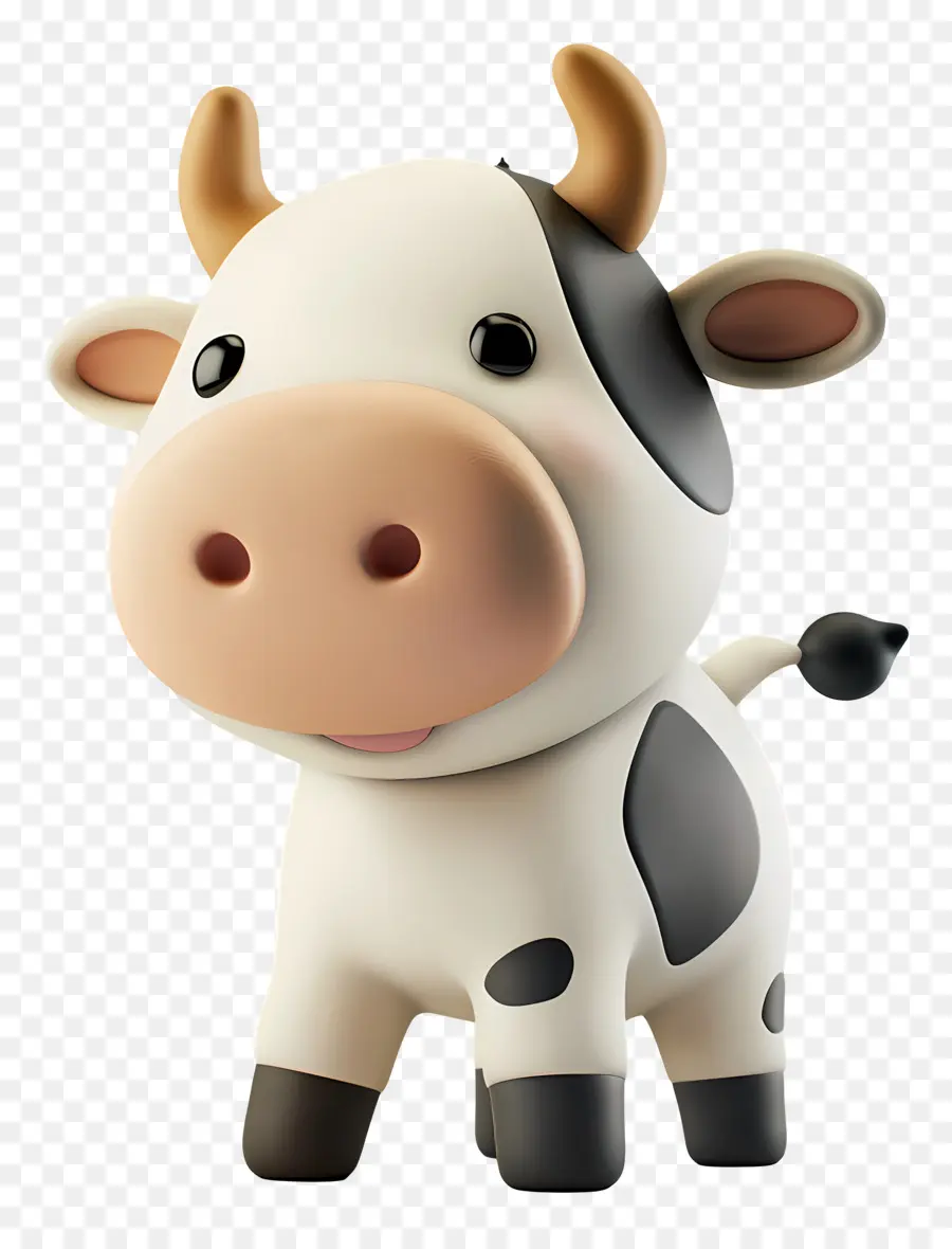 Vaca 3d，Cartoon Cow PNG