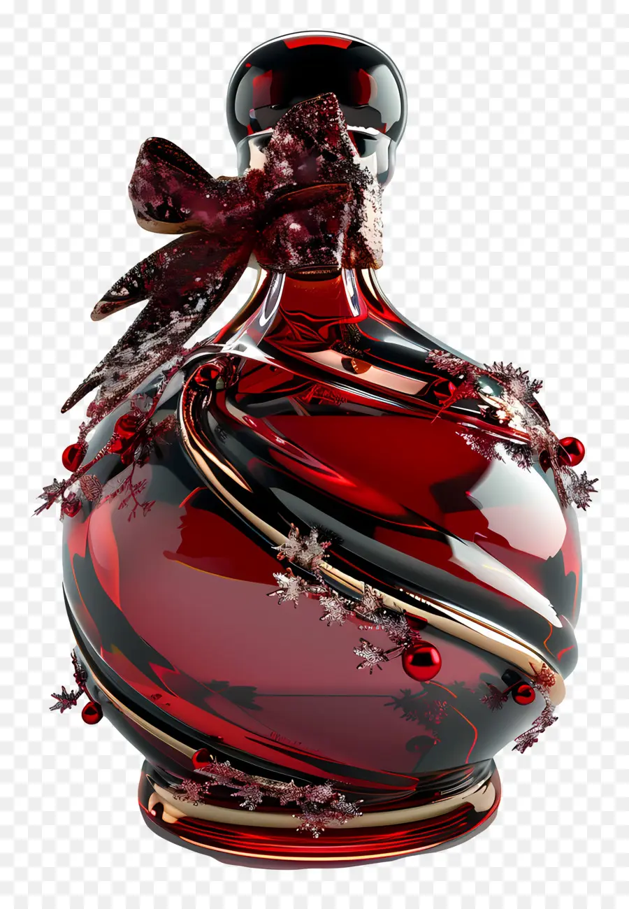 Garrafa De Natal，Frasco De Perfume Vermelho PNG