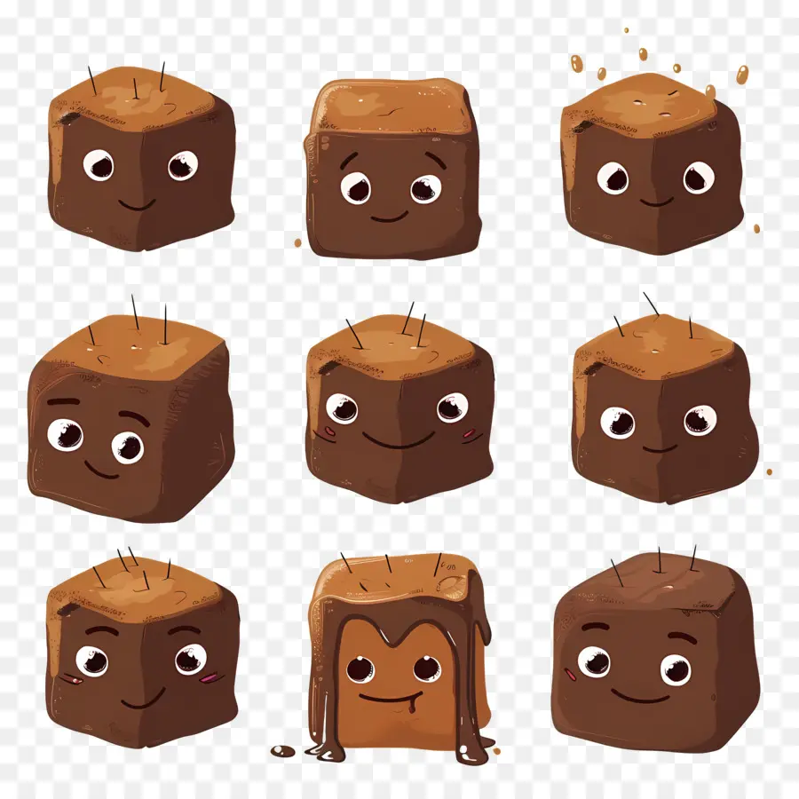 Brownies，Chocolate Cubos PNG