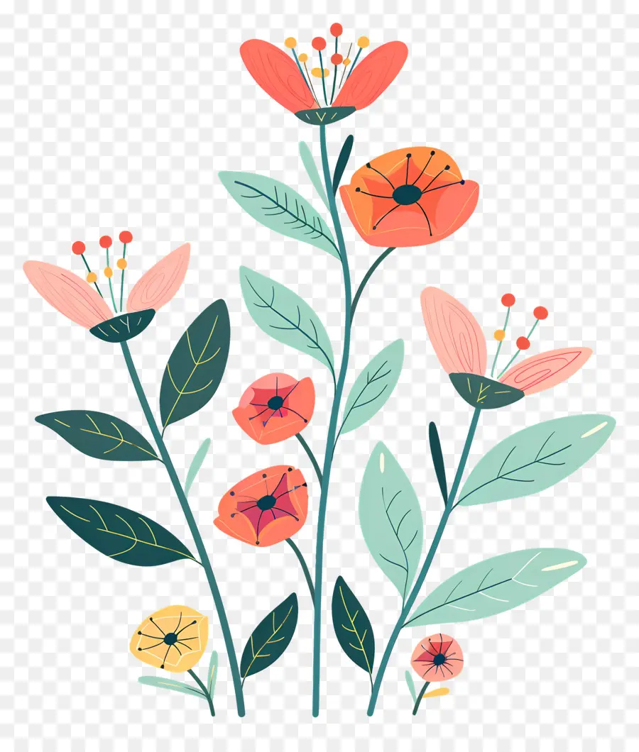 Videira De Flores，Flores Coloridas PNG