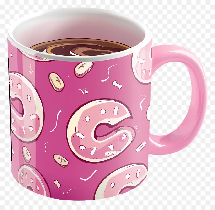 Caneca De Café Rosa，Caneca PNG