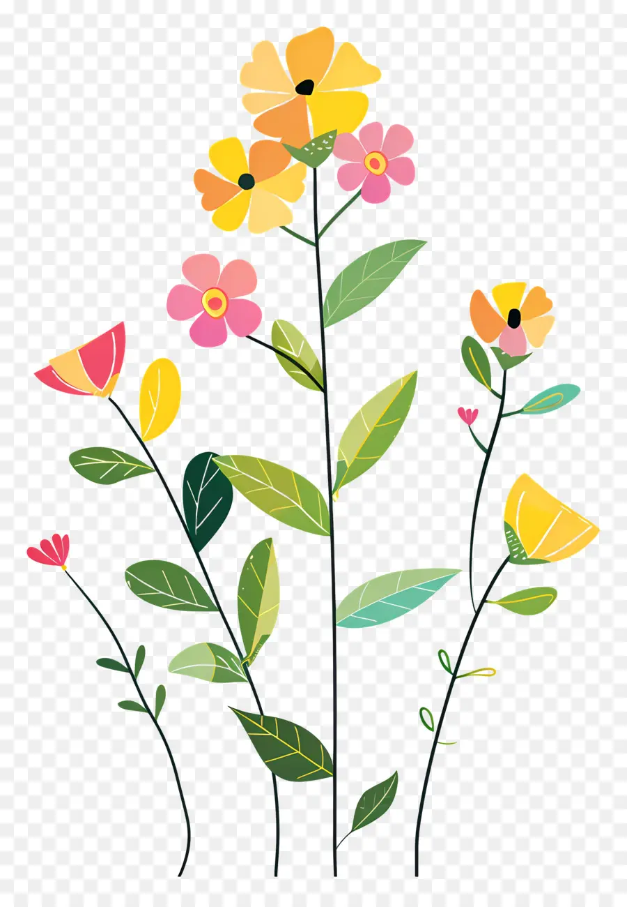 Videira De Flores，Flores Coloridas PNG