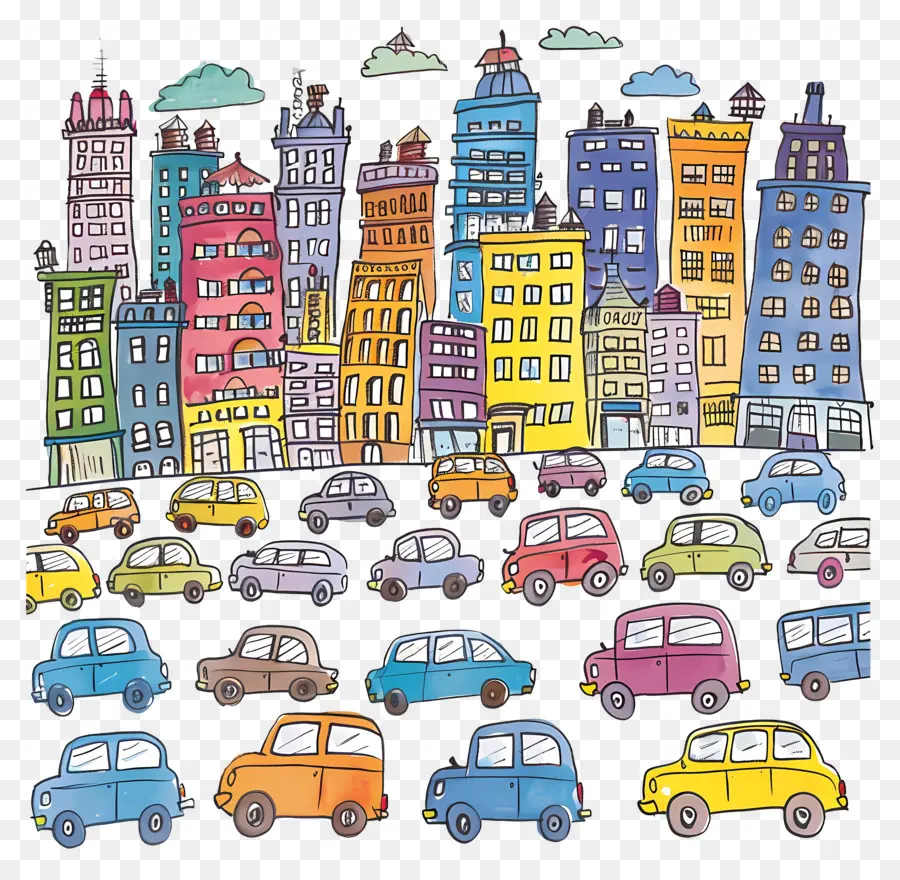 Carros Na Cidade，Paisagem Urbana PNG